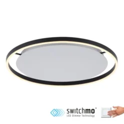 LED Deckenleuchte anthrazit rund Ø60cm dimmbar Switchmo warmweiß