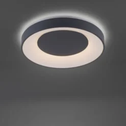 LED-Deckenleuchte, anthrazit, dimmbar, App, Fernbedienung