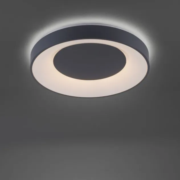 LED-Deckenleuchte, anthrazit, dimmbar, App, Fernbedienung