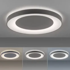 LED-Deckenleuchte, anthrazit-grau, dimmbar, CCT-Farbmanagement, Memory Funktion