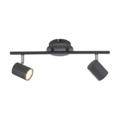 LED Deckenleuchte, anthrazit, 2 Flammig, schwenkbare Leuchtspots