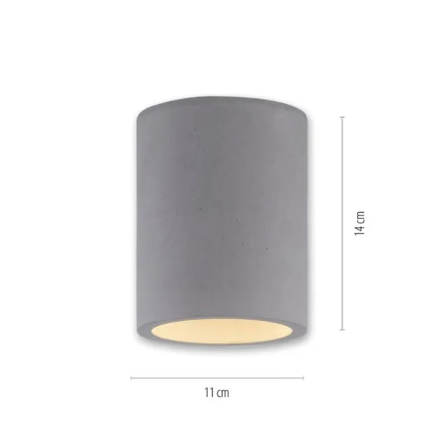 LED Deckenleuchte, betonfarben, GU10, LED wechselbar, IP20