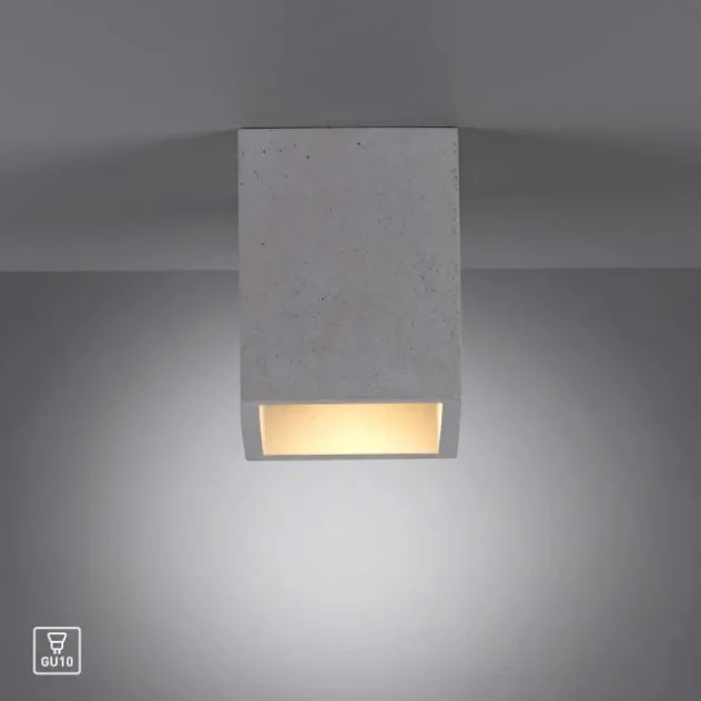 LED-Deckenleuchte, betonfarben, GU10, LED wechselbar, IP20