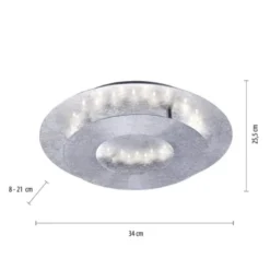 LED-Deckenleuchte, Blattsilberoptik, drehbaren Leuchtenring, Ø 34cm