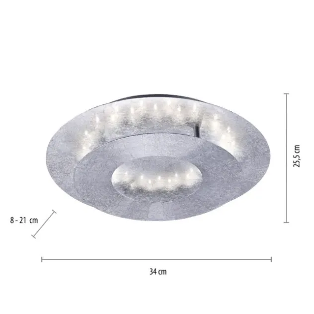 LED-Deckenleuchte, Blattsilberoptik, drehbaren Leuchtenring, Ø 34cm