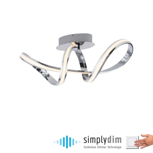 LED Deckenleuchte chrom dimmbar Memoryfunktion warmweiß