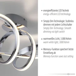 LED Deckenleuchte chrom dimmbar Memoryfunktion warmweiß