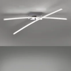 LED Deckenleuchte, chromfarben, ein fester, ein drehbarer Leuchtarm, modern
