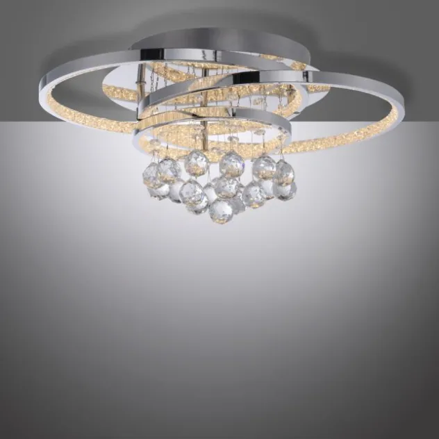 LED Deckenleuchte Chrom Kristallanhänger dimmbar per Tronicdimmer
