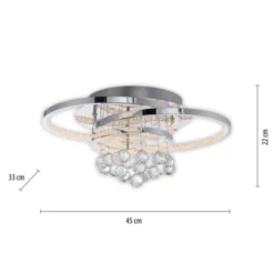 LED Deckenleuchte Chrom Kristallanhänger dimmbar per Tronicdimmer