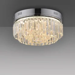 LED Deckenleuchte chrom Kristallanhänger dimmbar Memoryfunktion