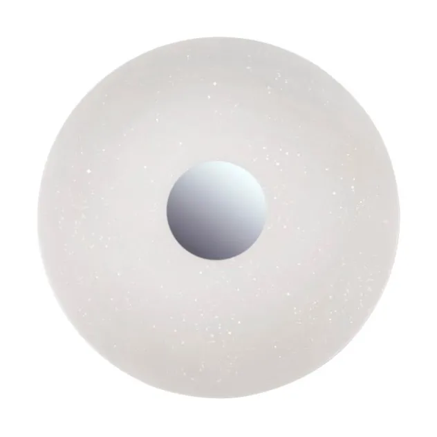 LED-Deckenleuchte, chrom, rund, Sternenhimmeloptik, Ø 59cm