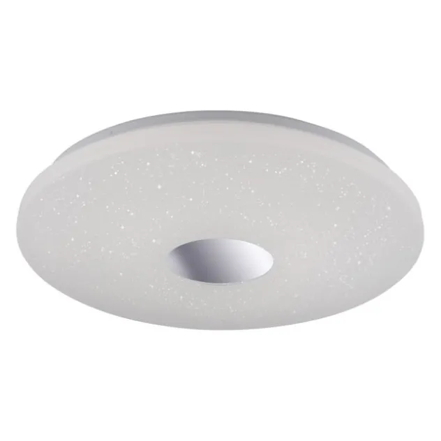 LED-Deckenleuchte, chrom, rund, Sternenhimmeloptik, Ø 59cm