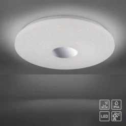 LED-Deckenleuchte, chrom, rund, Sternenhimmeloptik, Ø 59cm