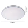 LED-Deckenleuchte, chrom, Schirm, IP44, Badezimmer, warmweis