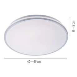 LED-Deckenleuchte, chrom, Schirm, IP44, Badezimmer, warmweis