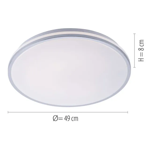 LED-Deckenleuchte, chrom, Schirm, IP44, Badezimmer, warmweis
