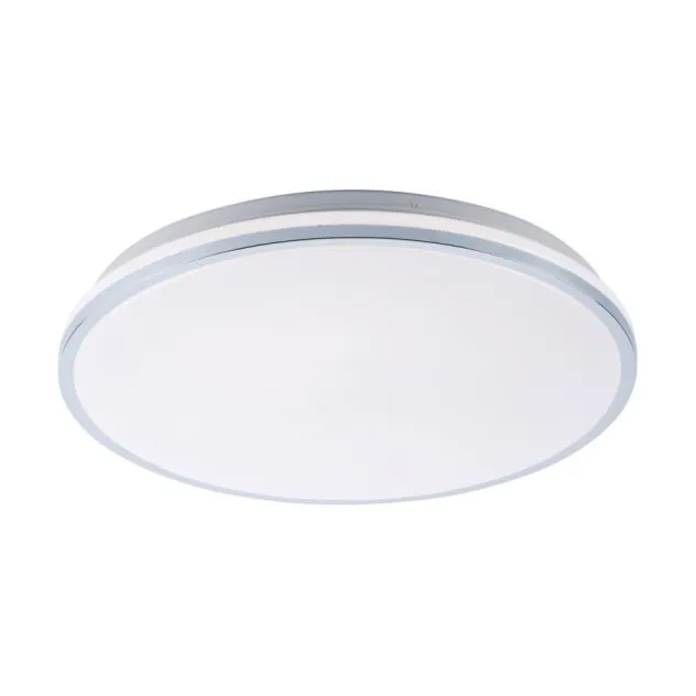LED-Deckenleuchte, chrom, Schirm, IP44, Badezimmer, warmweis