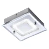 LED Deckenleuchte, chrom, Spiegelglasscheibe, Kristalloptik, modern, eckig
