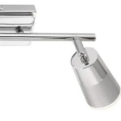 LED-Deckenleuchte, Chrom, 2 verstellbare Leuchtköpfe, inkl. Wippschalter