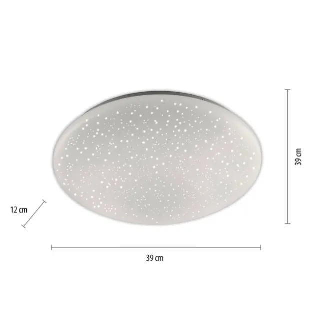LED-Deckenleuchte, Ø 39cm, Sternenhimmel Optik, rund, weiß, dimmbar