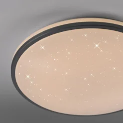 LED Deckenleuchte D=49cm schwarz Sternenhimmeloptik dimmbar