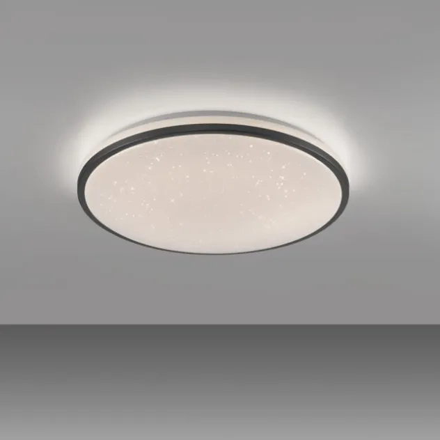 LED Deckenleuchte D=49cm schwarz Sternenhimmeloptik dimmbar