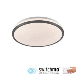 LED Deckenleuchte D=28cm schwarz Sternenhimmeloptik dimmbar