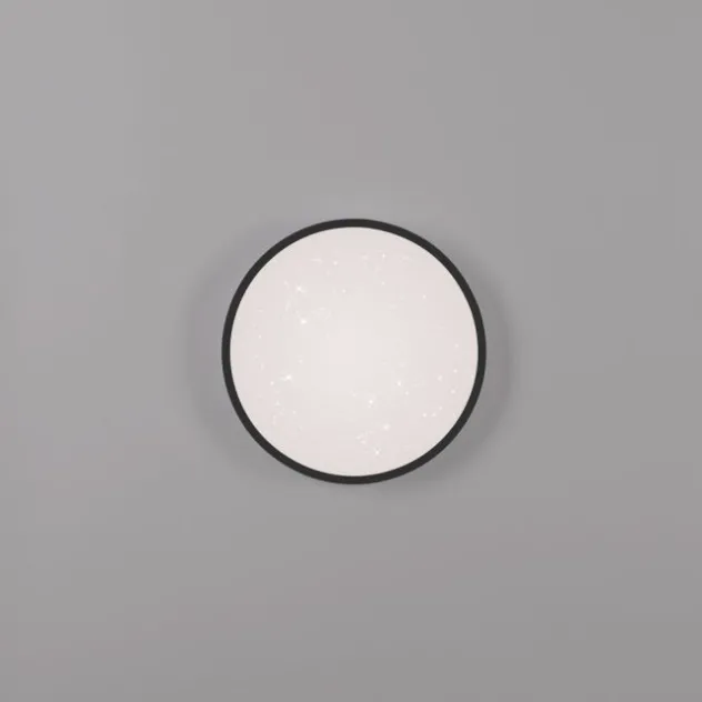 LED Deckenleuchte D=28cm schwarz Sternenhimmeloptik dimmbar