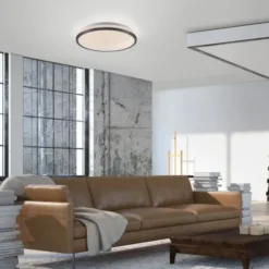 LED Deckenleuchte D=28cm schwarz Sternenhimmeloptik dimmbar