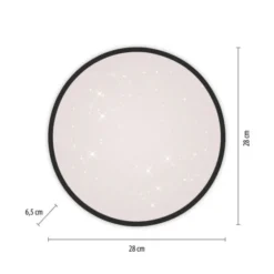 LED Deckenleuchte D=28cm schwarz Sternenhimmeloptik dimmbar