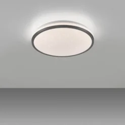 LED Deckenleuchte D=28cm schwarz Sternenhimmeloptik dimmbar