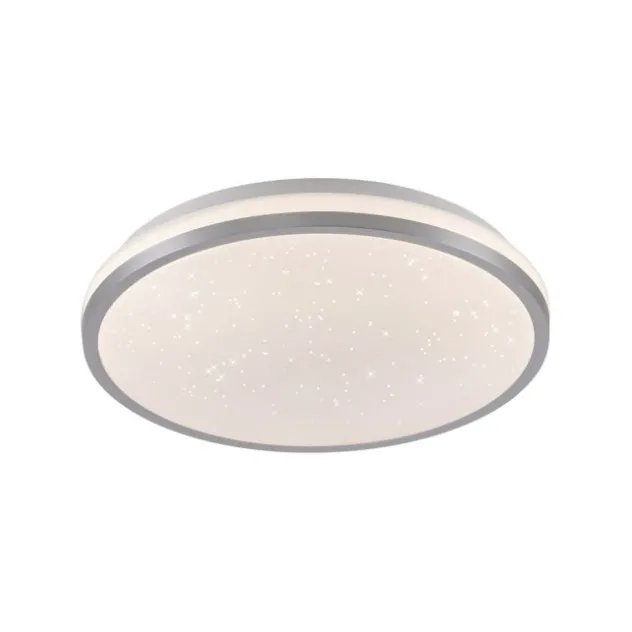LED Deckenleuchte D=28cm silber Sternenhimmeloptik dimmbar