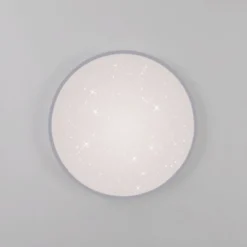 LED Deckenleuchte D=38cm silber Sternenhimmeloptik dimmbar