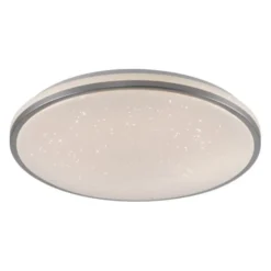 LED Deckenleuchte D=49cm silber Sternenhimmeloptik dimmbar