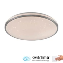 LED Deckenleuchte D=49cm silber Sternenhimmeloptik dimmbar