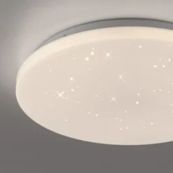 LED Deckenleuchte D=34cm weiß Sternenhimmel zeitloses Design warmweiß