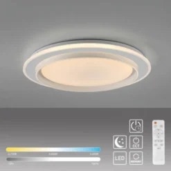 LED Deckenleuchte, dimmbar, weiß, mit Fernbedienung