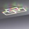 LED Deckenleuchte drehbare Rahmen silberfarbig RGB Rainbow Farben dimmbar