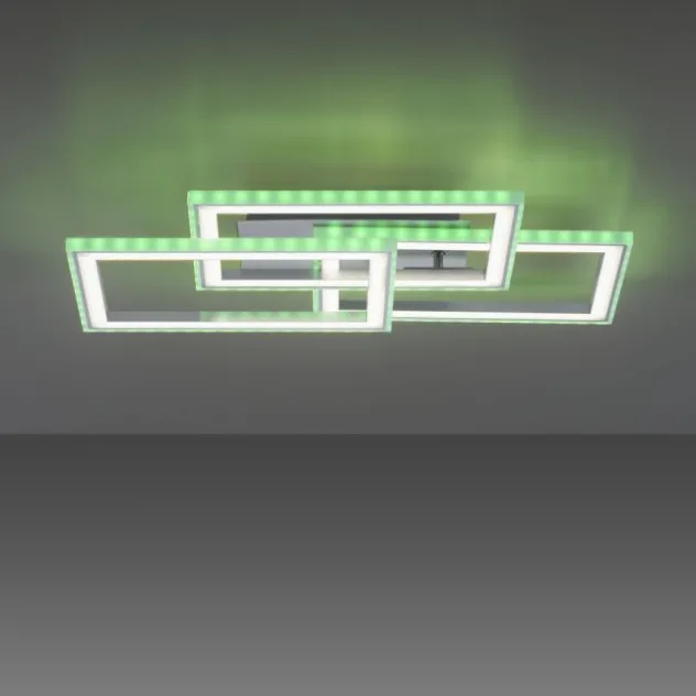 LED Deckenleuchte drehbare Rahmen silberfarbig RGB Rainbow Farben dimmbar