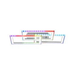 LED Deckenleuchte drehbare Rahmen silberfarbig RGB Rainbow Farben dimmbar
