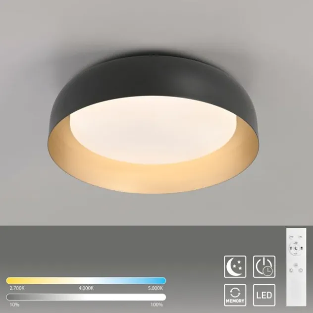 LED Deckenleuchte D=40 schwarz dimmbar per Fernbedienung CCT