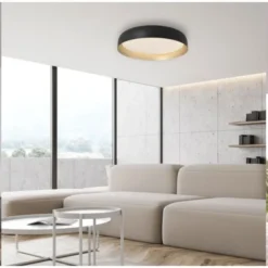 LED Deckenleuchte D=57 schwarz gold dimmbar per Fernbedienung CCT