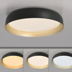 LED Deckenleuchte D=57 schwarz gold dimmbar per Fernbedienung CCT