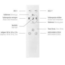 LED Deckenleuchte D=40 weiß dimmbar per Fernbedienung CCT