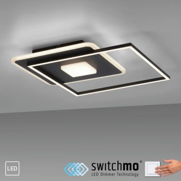 LED Deckenleuchte eckig Switchmo schwarz 3 Stufen Dimmung modern