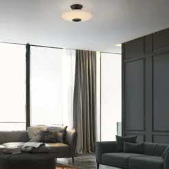 LED Deckenleuchte, ELIPSA, schwarz, Tronicdimmer, Opalglas