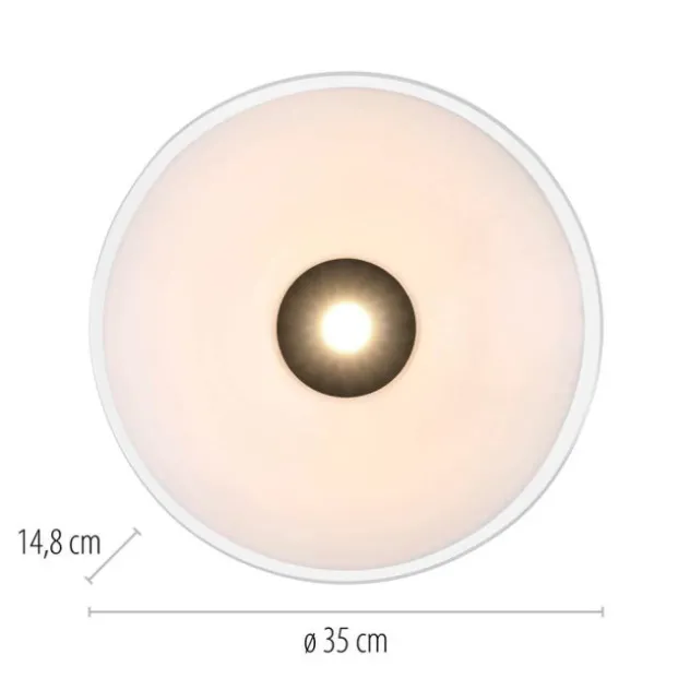 LED Deckenleuchte, ELIPSA, schwarz, Tronicdimmer, Opalglas