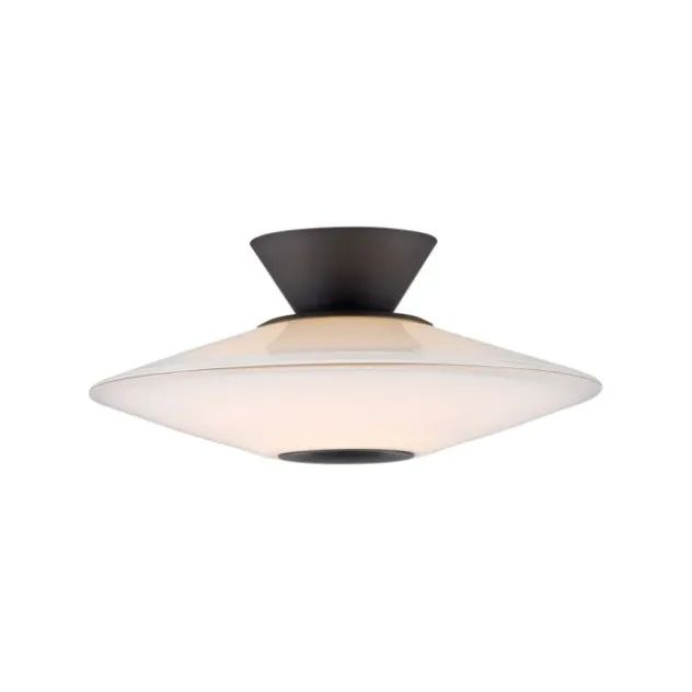 LED Deckenleuchte, ELIPSA, schwarz, Tronicdimmer, Opalglas