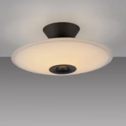 LED Deckenleuchte, ELIPSA, schwarz, Tronicdimmer, Opalglas